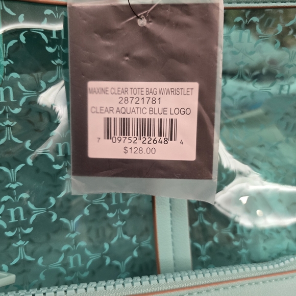Nanette Lepore NWT Clear Aquatic Blue Logo Maxine Tote bag with Wristlet - Picture 11 of 11